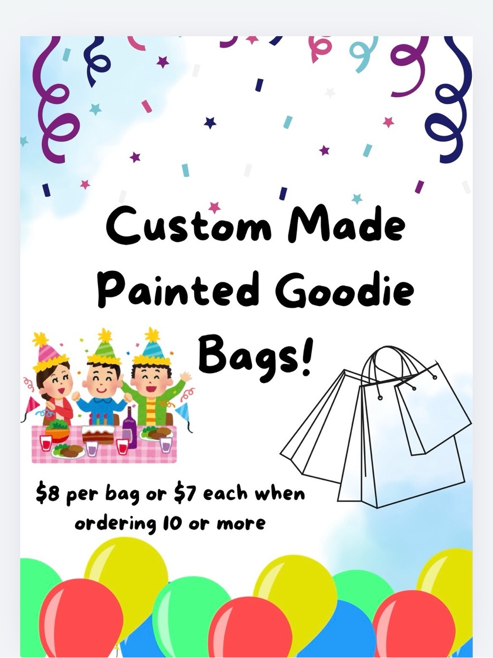 NEW! Custom Made Painted Goodie Bags